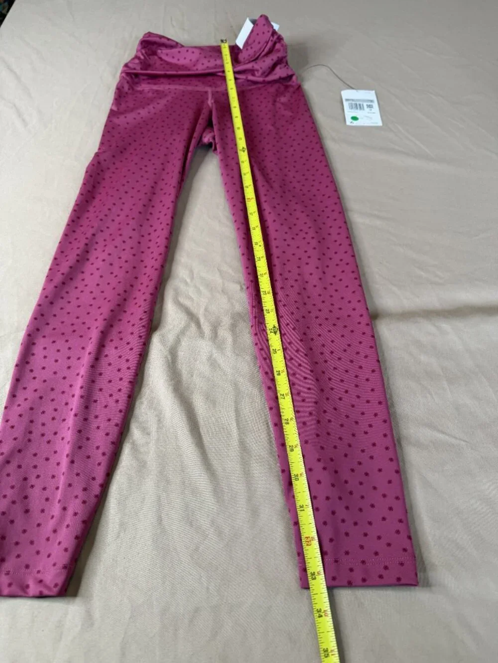 Nike Yoga Dri-FIT High Rise 7/8 Polka Dot Leggings Women's XS Pink NWT